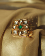 COKO's Kundan Polki Adjustable Ring- Rubina