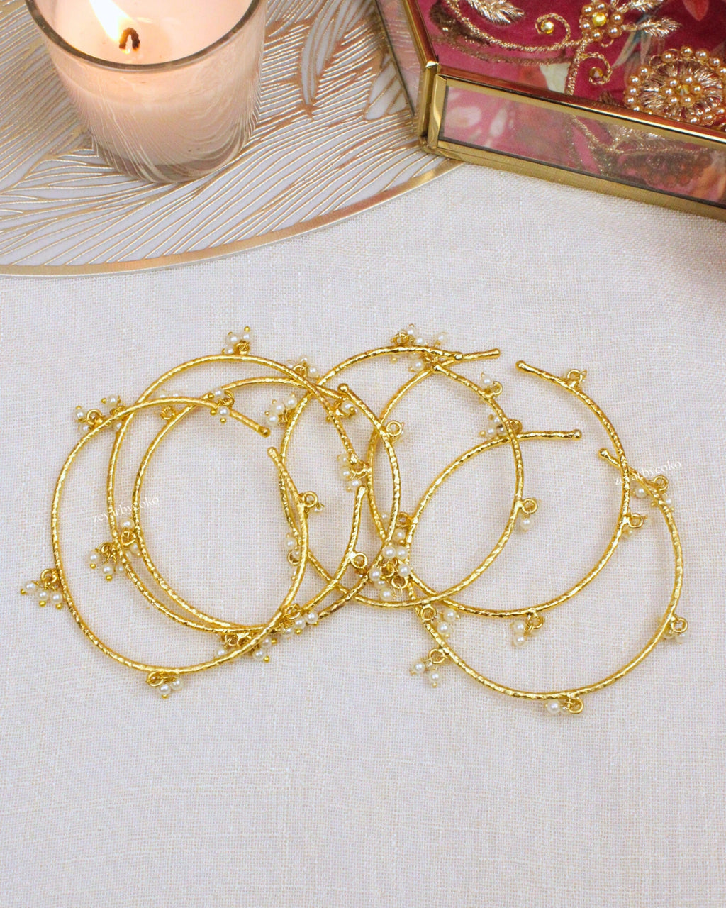 COKO's Kashmiri Ghungroo Bangles Pearls