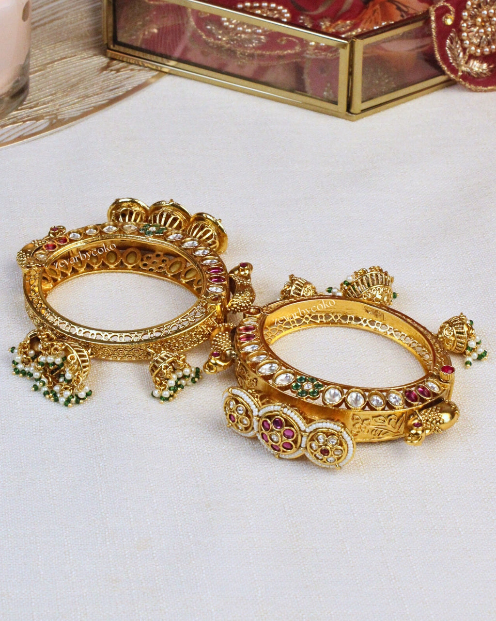 COKO's Heritage Openable Bangles Set of 2- Mahika