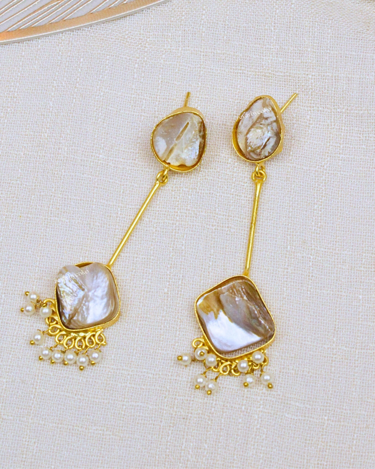 COKO's Mother-of-Pearl Drop Earrings- Tanu