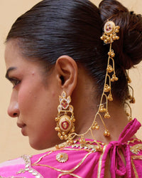 Bhavana Kashmiri  Kaanchain Jhumka Earrings