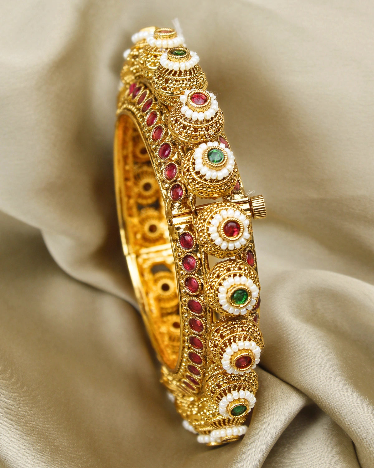 COKO's  Shringar Pearl Brass Bangles Set of 2- Meira