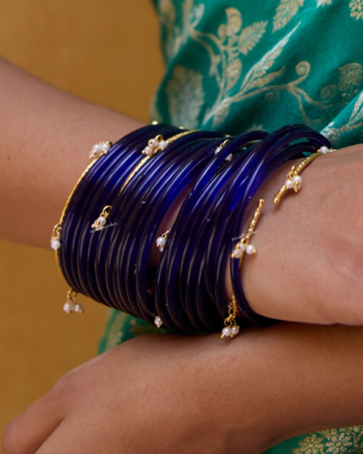 COKO's Kashmiri Ghungroo Bangles Pearls