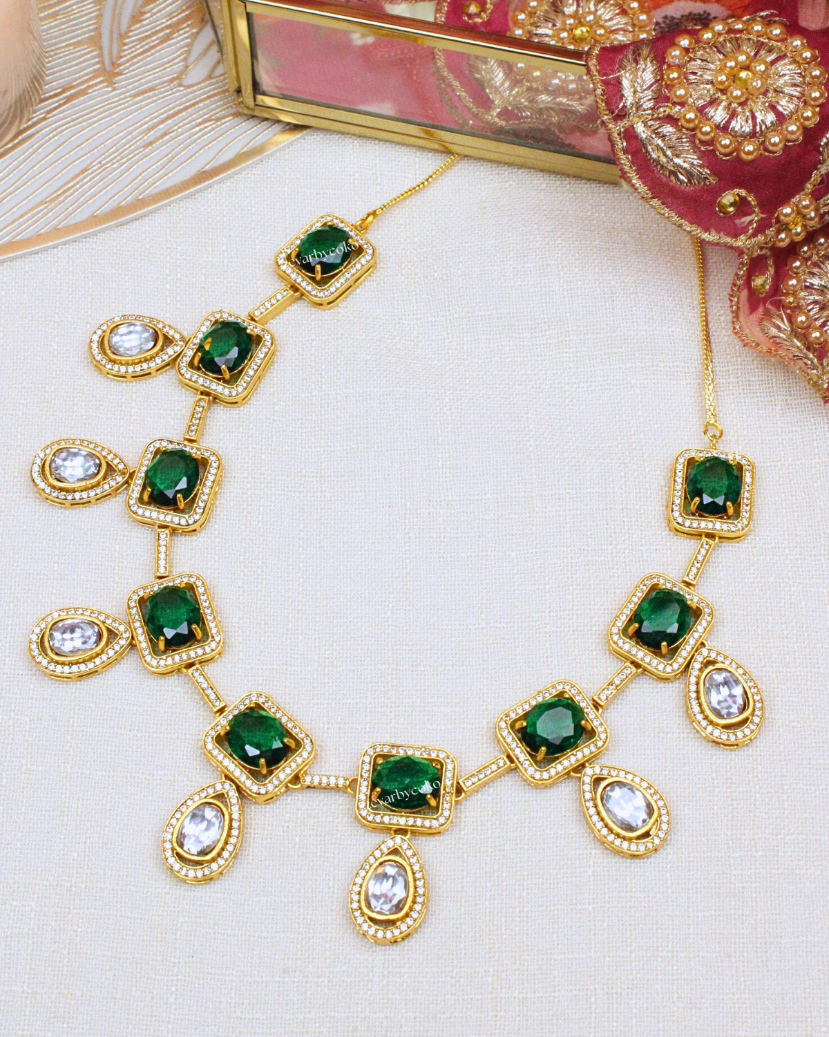 COKO's American Diamond Zircon Necklace set - Vatsala