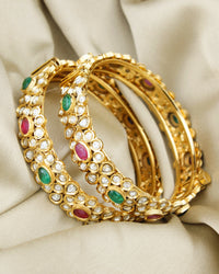 COKO's Kundan Navratna Openable Bangles Set of 2- Maysa