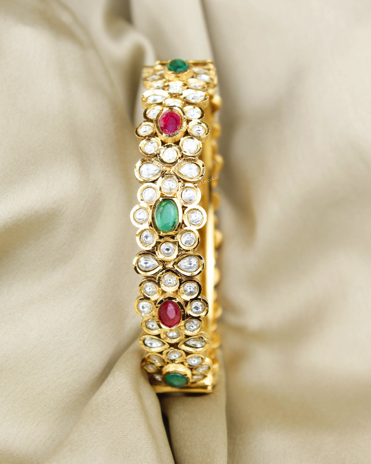 COKO's Kundan Navratna Openable Bangles Set of 2- Maysa