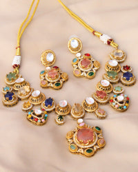Coko's Sabya Inspired Navratna Necklace Set