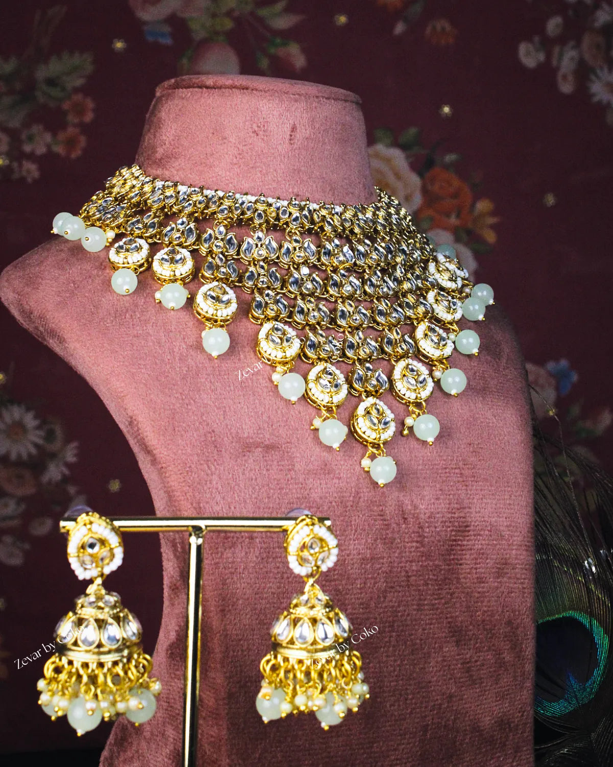 COKO's Kundan Studded Beaded Bridal Jewellery Set- Svara