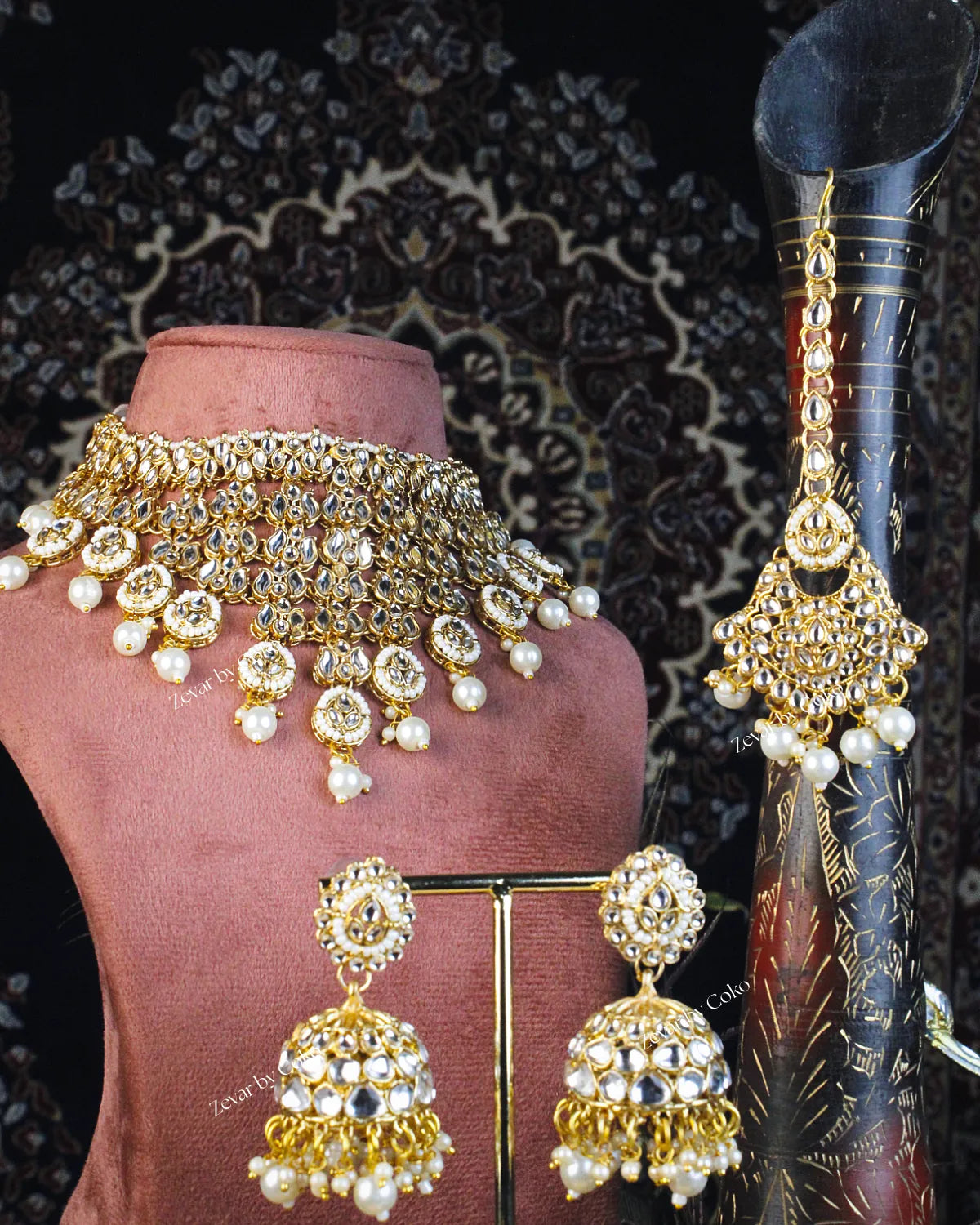 COKO's Kundan Studded Beaded Bridal Jewellery Set- Svara
