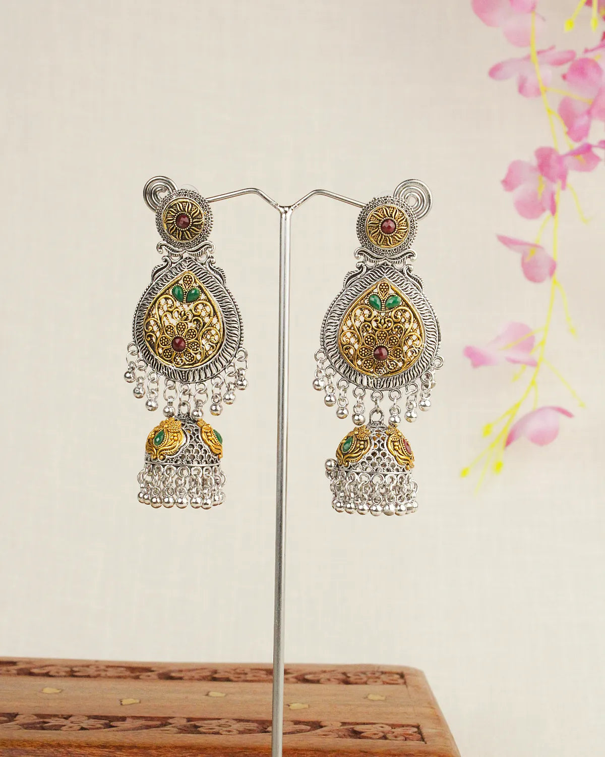 COKO's Chaandbali Jhumka Earrings- Ganges