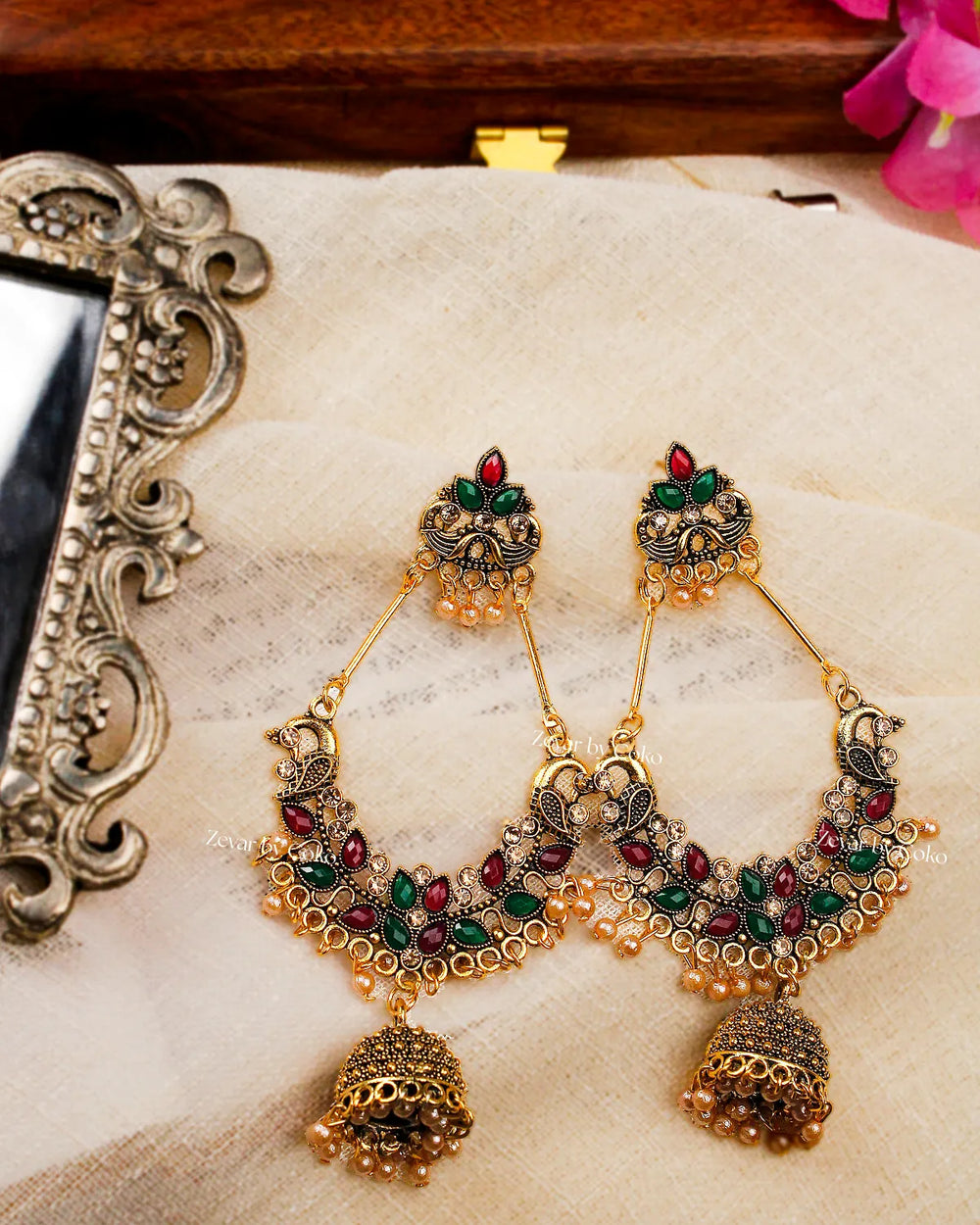 COKO's Chaandbali Jhumka Earrings- Girika
