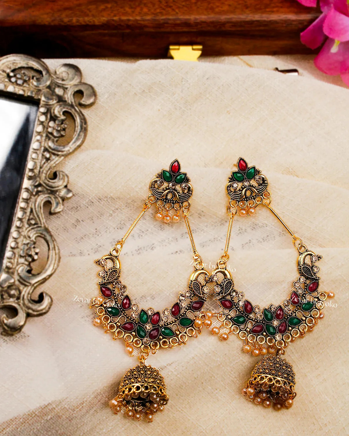 COKO's Chaandbali Jhumka Earrings- Girika