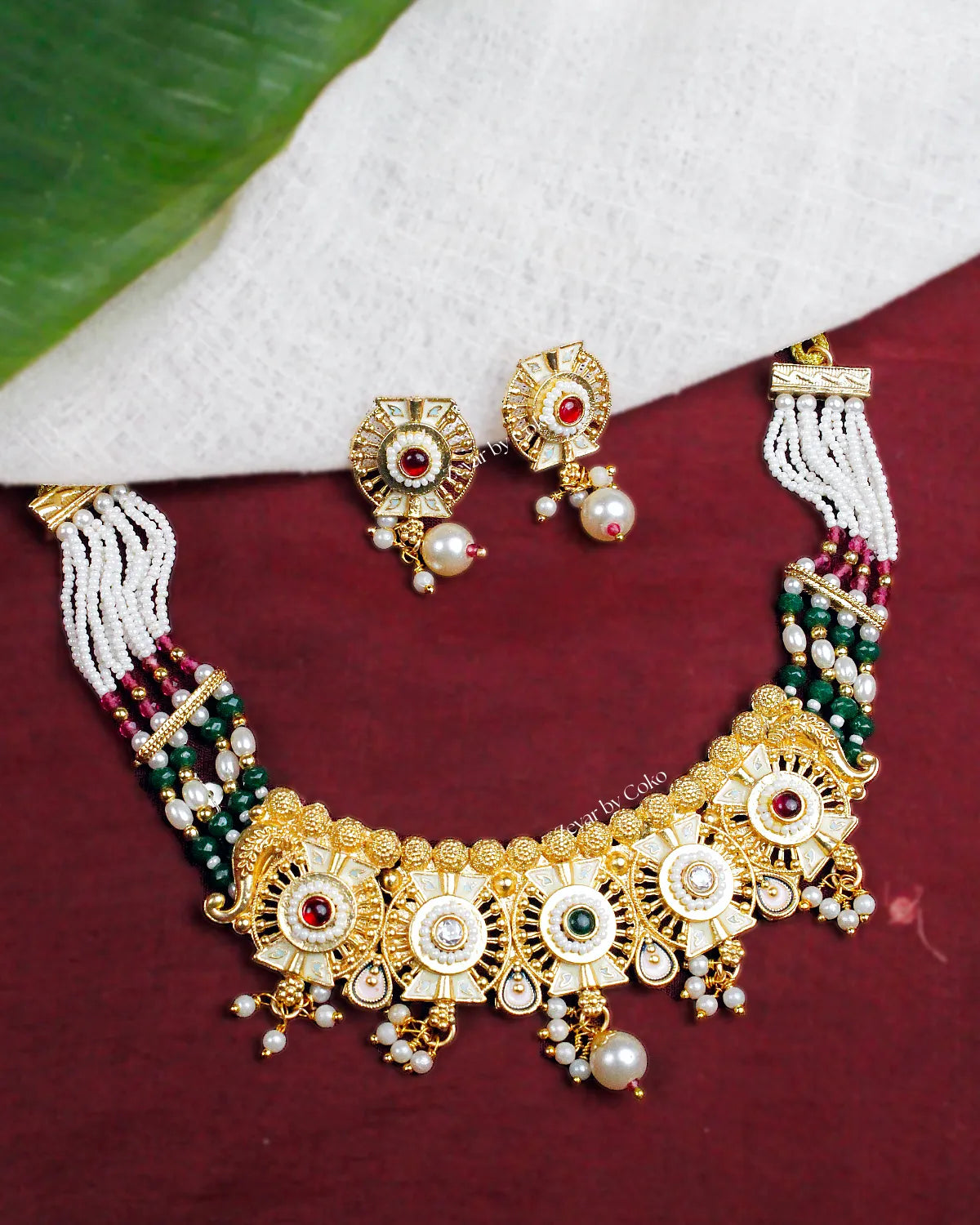 COKO's Heritage Rajwadi Choker Set - Snehal