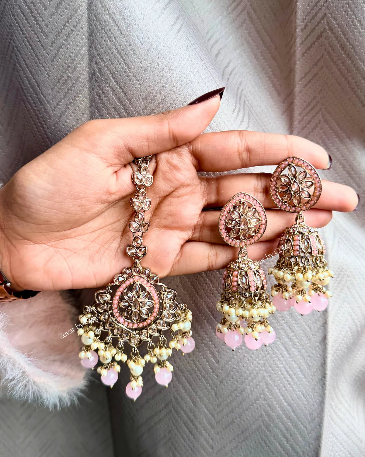 COKO's Maang Tikka & Jhumka Earrings set - Tara