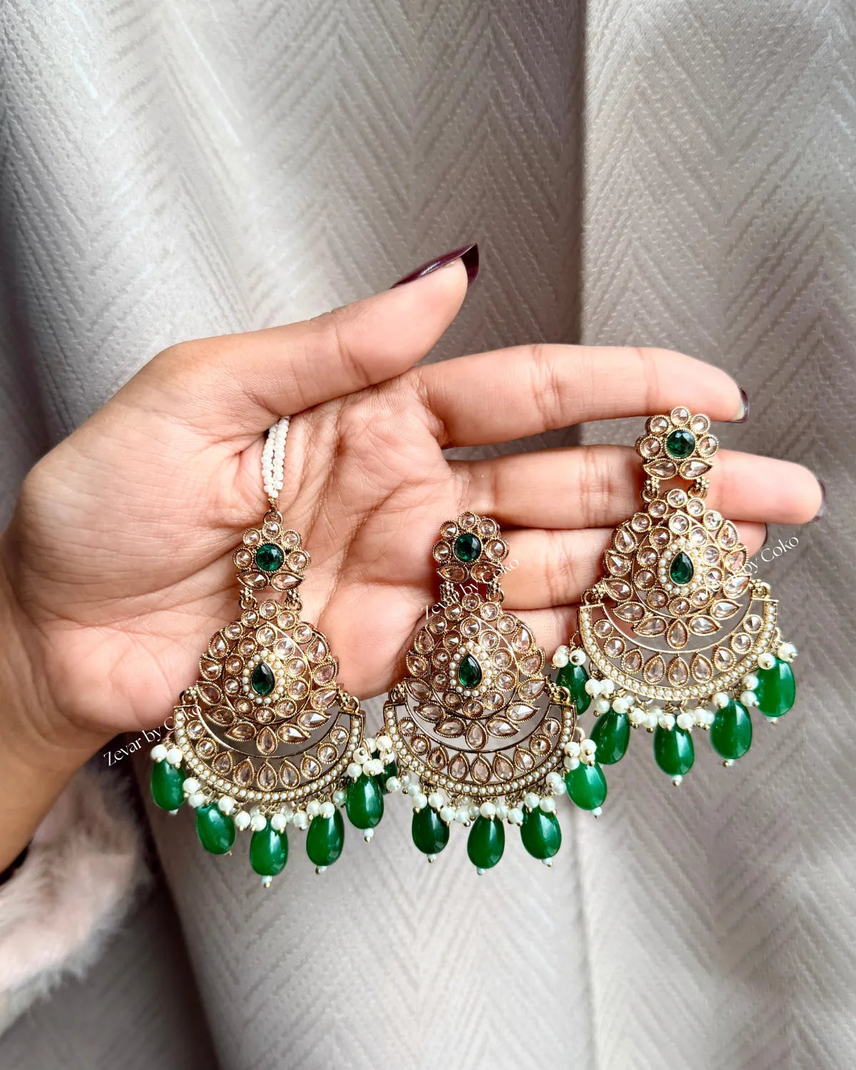 COKO's Maang Tikka & Chaandbali Earrings set - Tithi