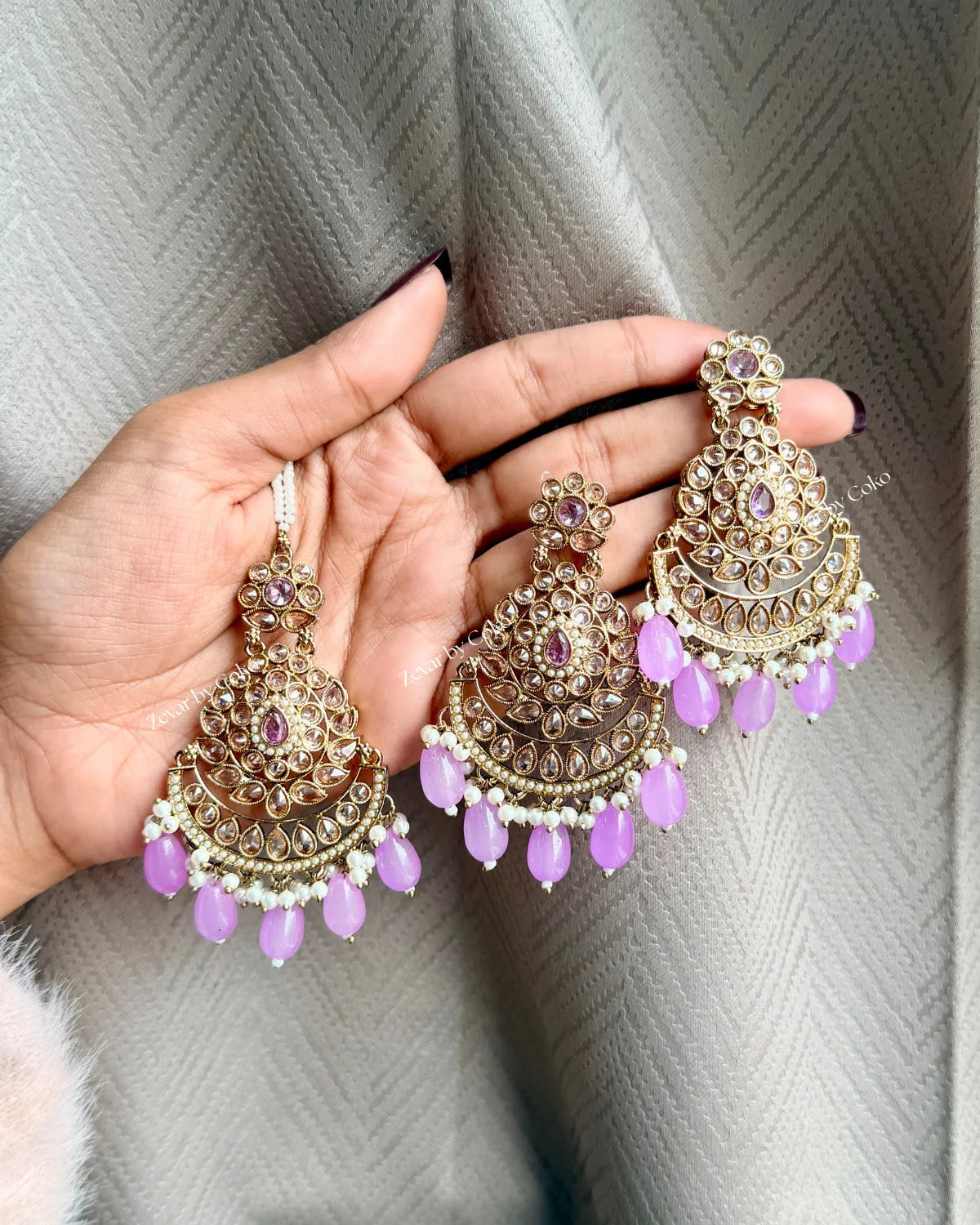 COKO's Maang Tikka & Chaandbali Earrings set - Tanvika