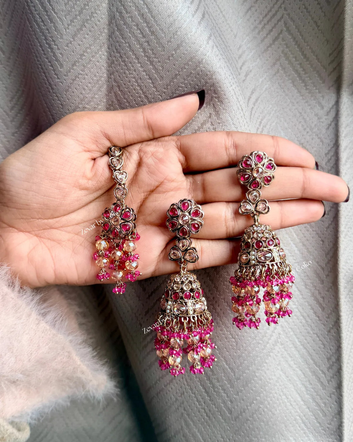 COKO's Maang Tikka & Jhumka Earrings set - Trisha