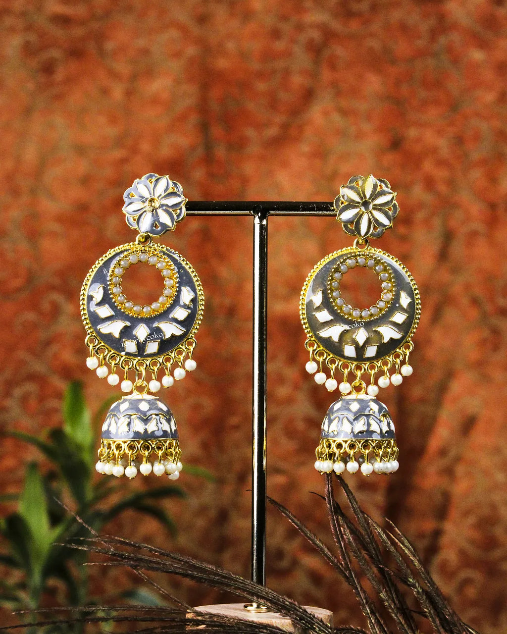 COKO's Chaandbali Jhumka Earrings- Gaurita